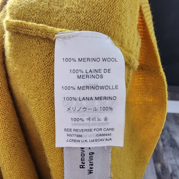 J. Crew Yellow Merino Wool Knit Sweater Size XL - Picture 8 of 9